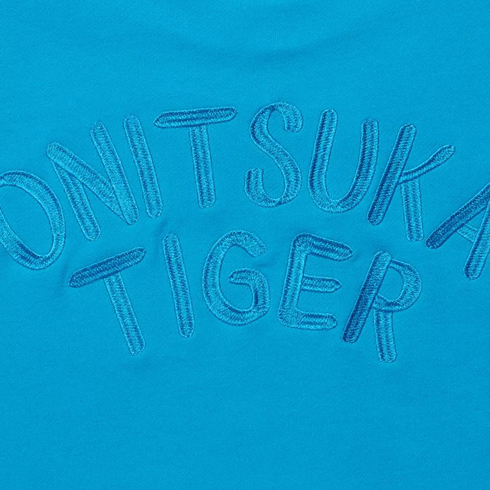 ONITSUKA TIGER Solid Color Round Neck Drop Shoulder Long Sleeve Sweatshirt Unisex Sweatshirt Blue 2183B183-301