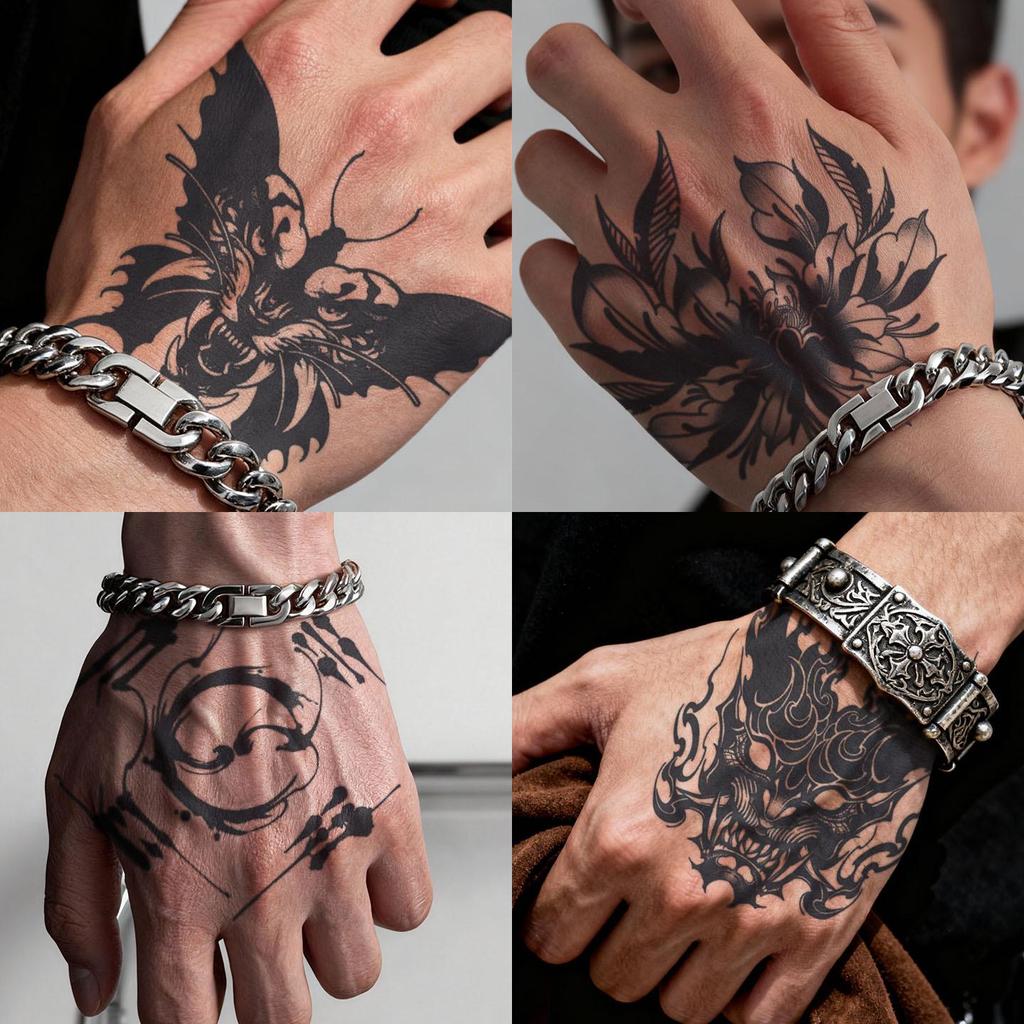 Cross-Border Fashion Herbal Tattoo Sticker - Waterproof, Long-lasting, Cool Designs for Hand and Shoulder
