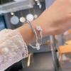 Geometric Lotus Trendy Bamboo Bracelet Chic Alloy Bangle Womens Jewelry Gift