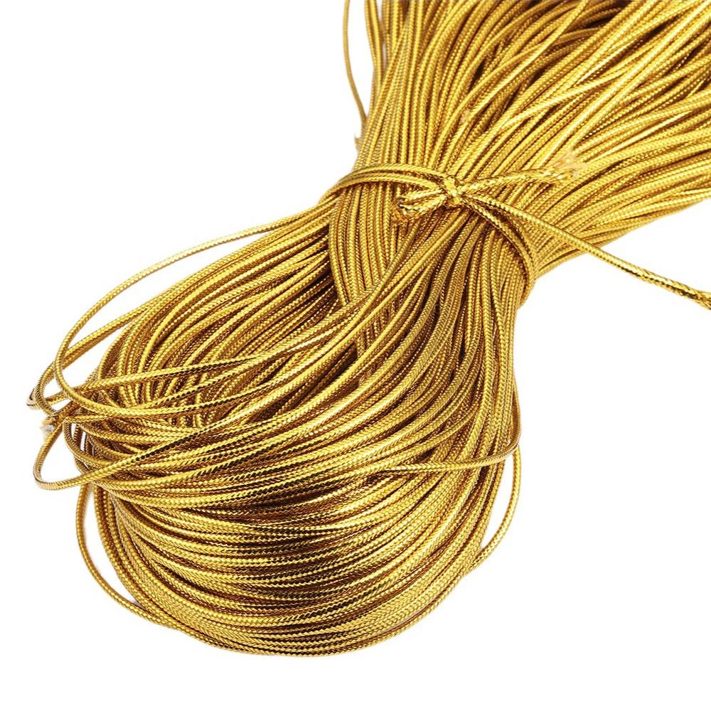 Cordeau Cordon Couleur Or Argent 90M de Longueur Cordon à Perles Nouveau Cordon à Tresser Bracelet DIY