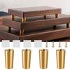 4pcs Furniture Legs Set Sofa Replacement Legs Copper Wood Conical Ornament Non-Slip Furniture Feet For Bed Nightstand Dresser