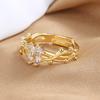 Lindon Classic Copper Alloy Zircon Ring Ladies Jewelry Wedding Promise Party Gift