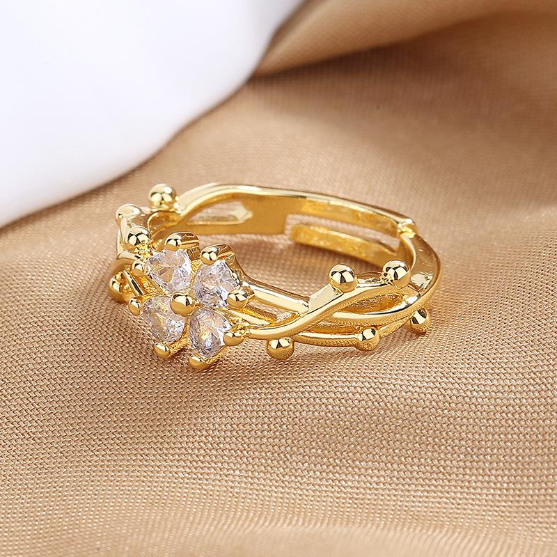 Lindon Classic Copper Alloy Zircon Ring Ladies Jewelry Wedding Promise Party Gift