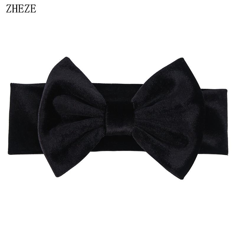 Baby Soft 5" Hair Bow Headband Kids Girls Velvet Headwrap Turband Toddler Photo Pro DIY Hair Accessories
