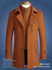 Men's Winter Wool Coat - Double Collar, Mid-Length for Middle-Aged and Elderly