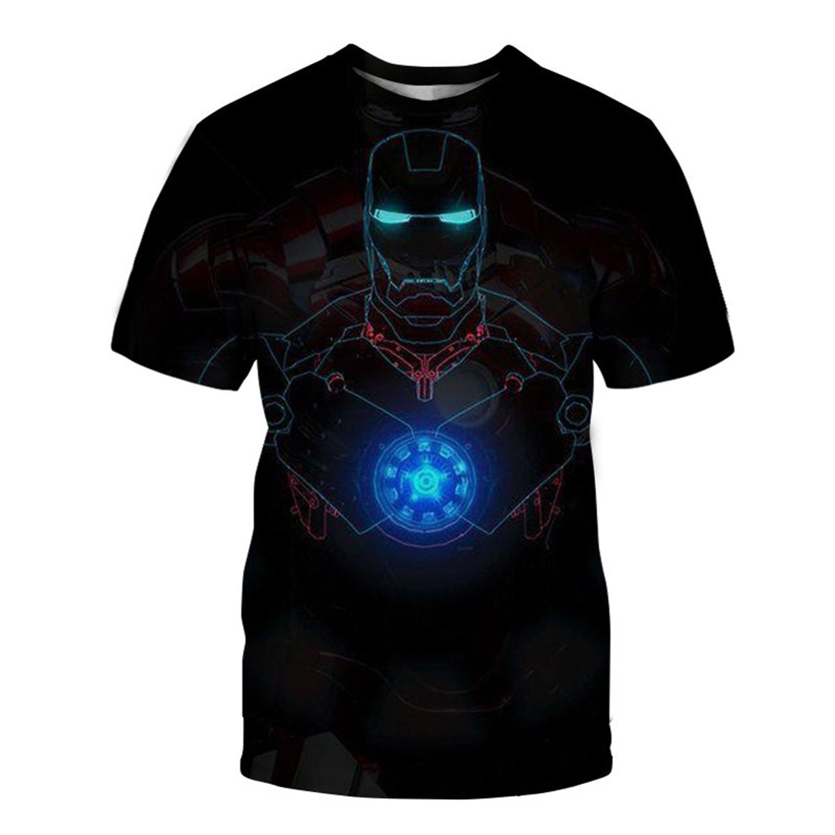 

Summer Adult Marvel Heroes 3D Printed Men s T-shirt, Street Style, Cool and Casual Fashionable Short-sleeved Top XS