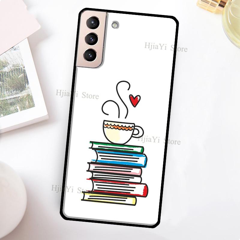 Books And Coffee Phone Case For Samsung Galaxy S21 S22 Ultra Note 20 S20 FE S8 S9 S10 Note 10 Plus Coque