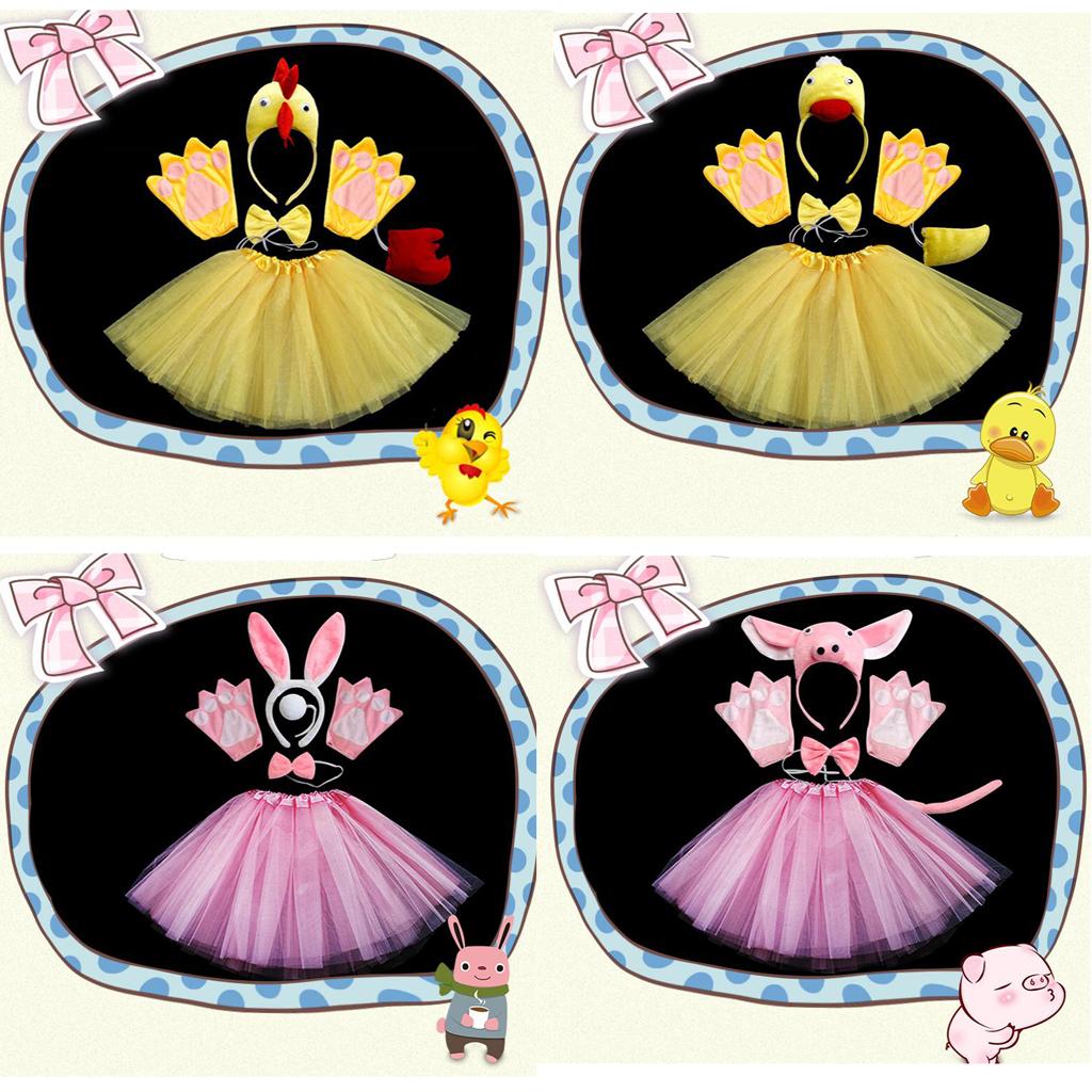 Kinder Tierkostüm Küken Ente Hase Schwein Set Schulaufführung Fasching