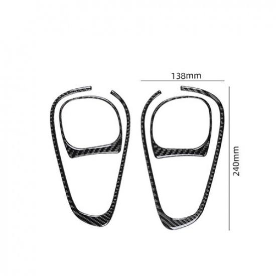 4Pcs Carbon Fiber Interior Rear Door Handle Cover Trim For 2014-17 Fiat 500L