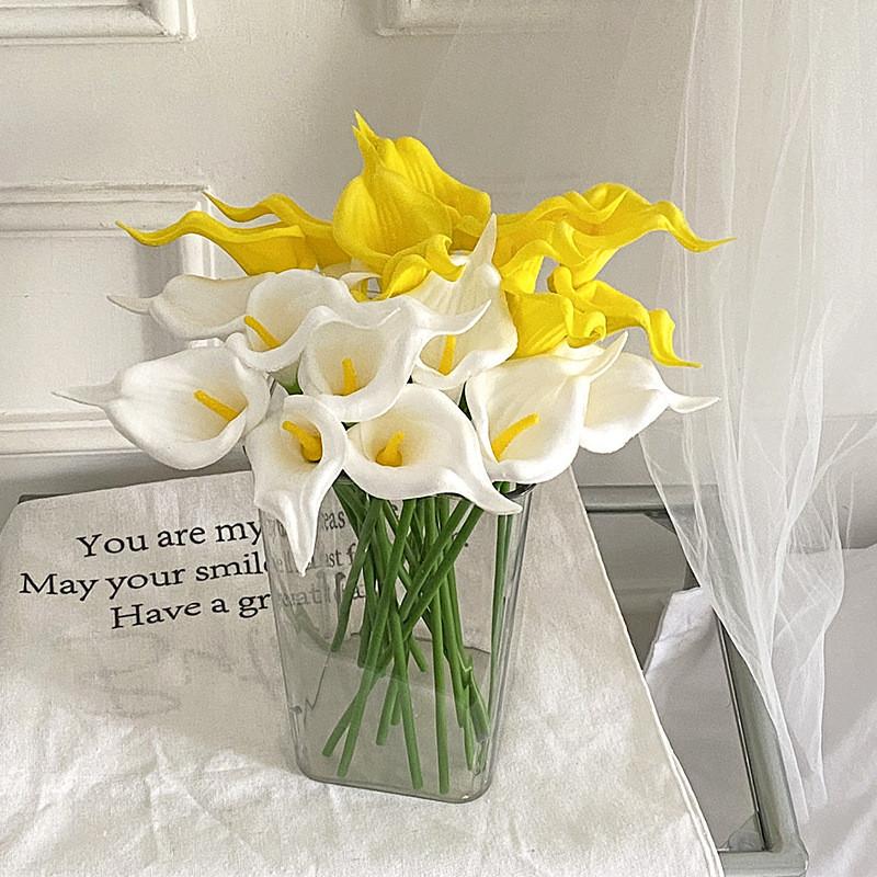 Mini Calla Lily Pu Artificial Flowers For Wedding Decor Home Styling Photography Props
