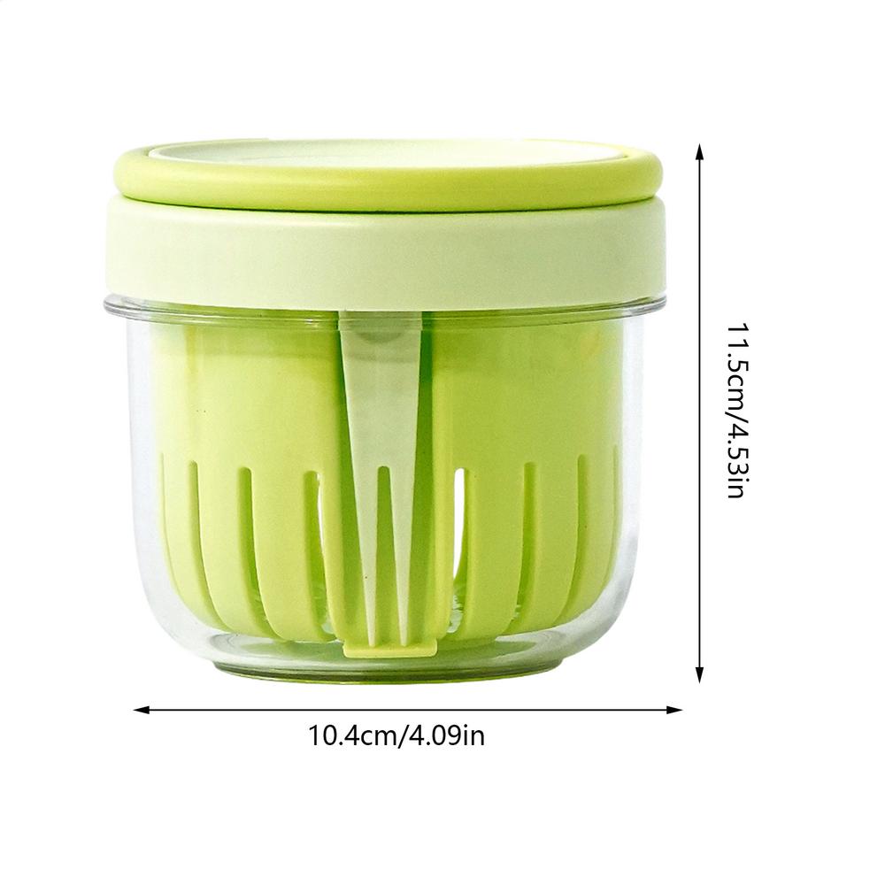 

Fruit Salad Cup 650ml Portable Fruit Snack Containers Overnight Oatmeal Freshkeeping Cup for Office Party Camping Travel Hiking зелёный