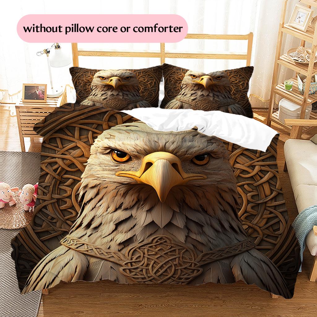 Vintage eagle Pattern Bedding Home Decoration Birthday Gift (1 * duvet cover + 2 * pillowcase, without core)