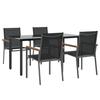 VidaXL Ensemble à manger de jardin 5 pcs noir textilène et acier 3187045