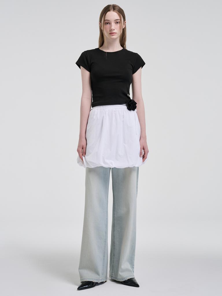 ETMON Cap Sleeve T-Shirt, Black
