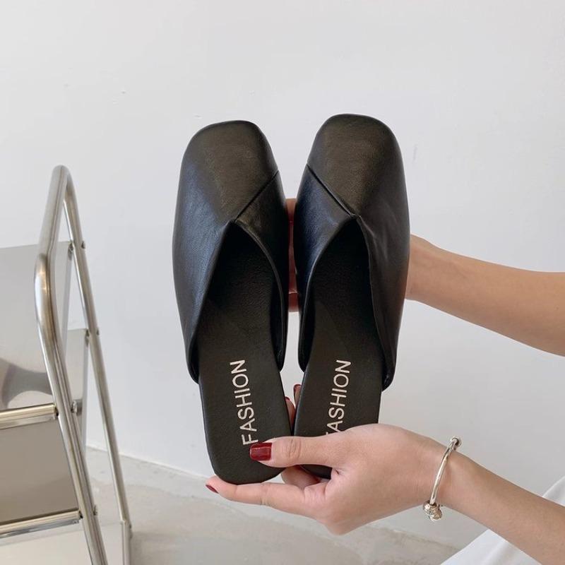 Sandals Female Slippers Women Fashion Flat Casual Mules Square Toe Sandals Women Flat Outdoor Walking Slides