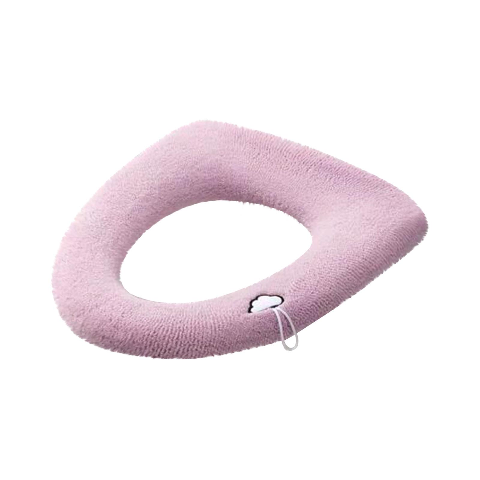 

(SU)Коврик для унитаза с ручкой, универсальный вязаный моющийся сиденье для унитаза, бытовой чехол для унитаза, утолщенная теплая подушка на сиденье унитаза