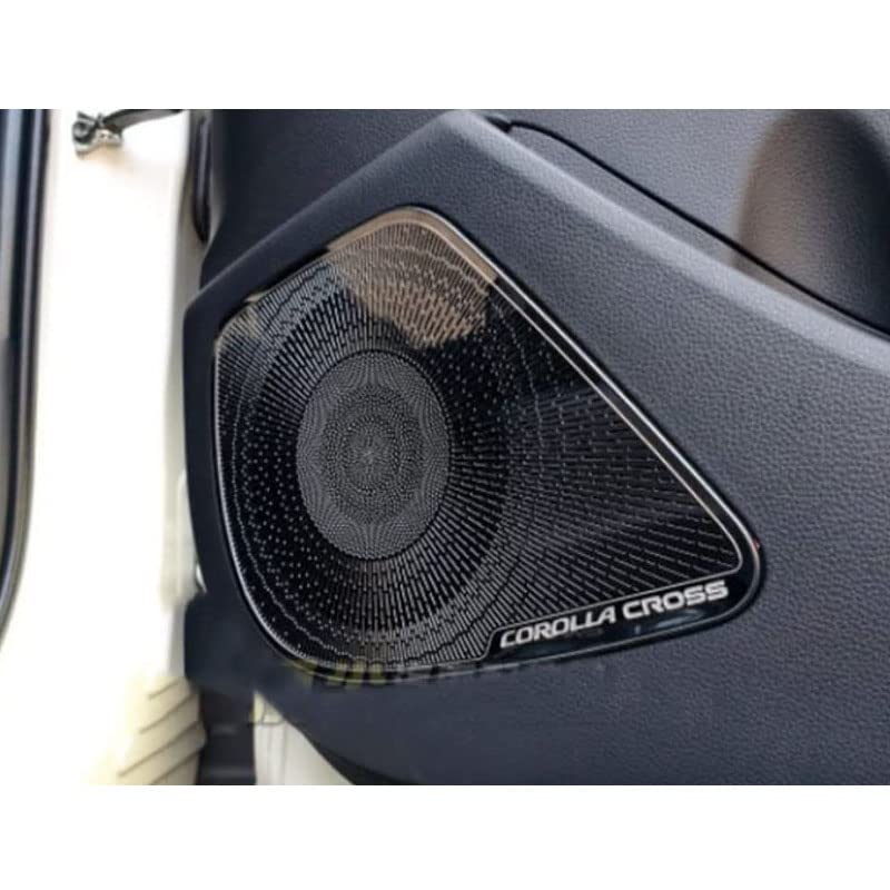 MEKOMEKO Stainless Steel Speaker Covers for the New Toyota Corolla Cross (September 2021 and later), 4-Piece Set, Black, CRS-YXKB