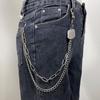 Hip Hop Metal Tags Waist Chain Hipster Multi-layer Key Chains Layered Jeans Chain  For Women Man