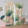 2PCS Digital Printed Curtains, Lotus Wind Clear Charm Pattern, Beautiful Window Drapes for Living Room Bedroom Home Decor