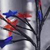 4. juli Solcelle Havebelysning, Rød Hvid Blå Stjerne Udendørs Lyskæder, Vandtæt Fleksibelt Design, Patriotisk Flag til Have Sti Terrasse