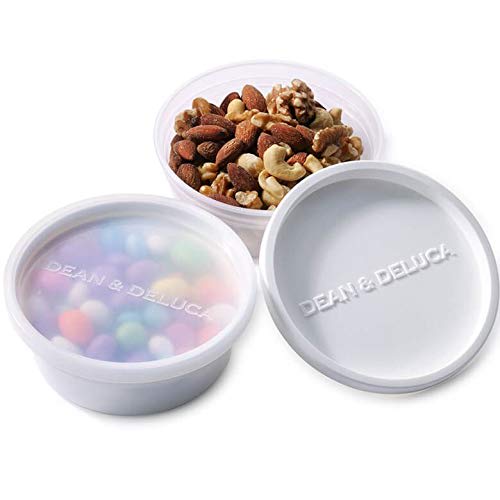 DEAN & DELUCA White Food Container Set of 3 (S/M/L), Microwave and Dishwasher Safe, 12 x 12 x 17.5 cm, Lunch Box, Bento Box, Storage Container