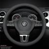 Volkswagen Steering Wheel Cover: Genuine Leather, Sweat-Absorbent, Universal Fit, Non-Slip, for Lavida, Sagitar, Magotan, Tayron, CC, T-Roc, Tiguan