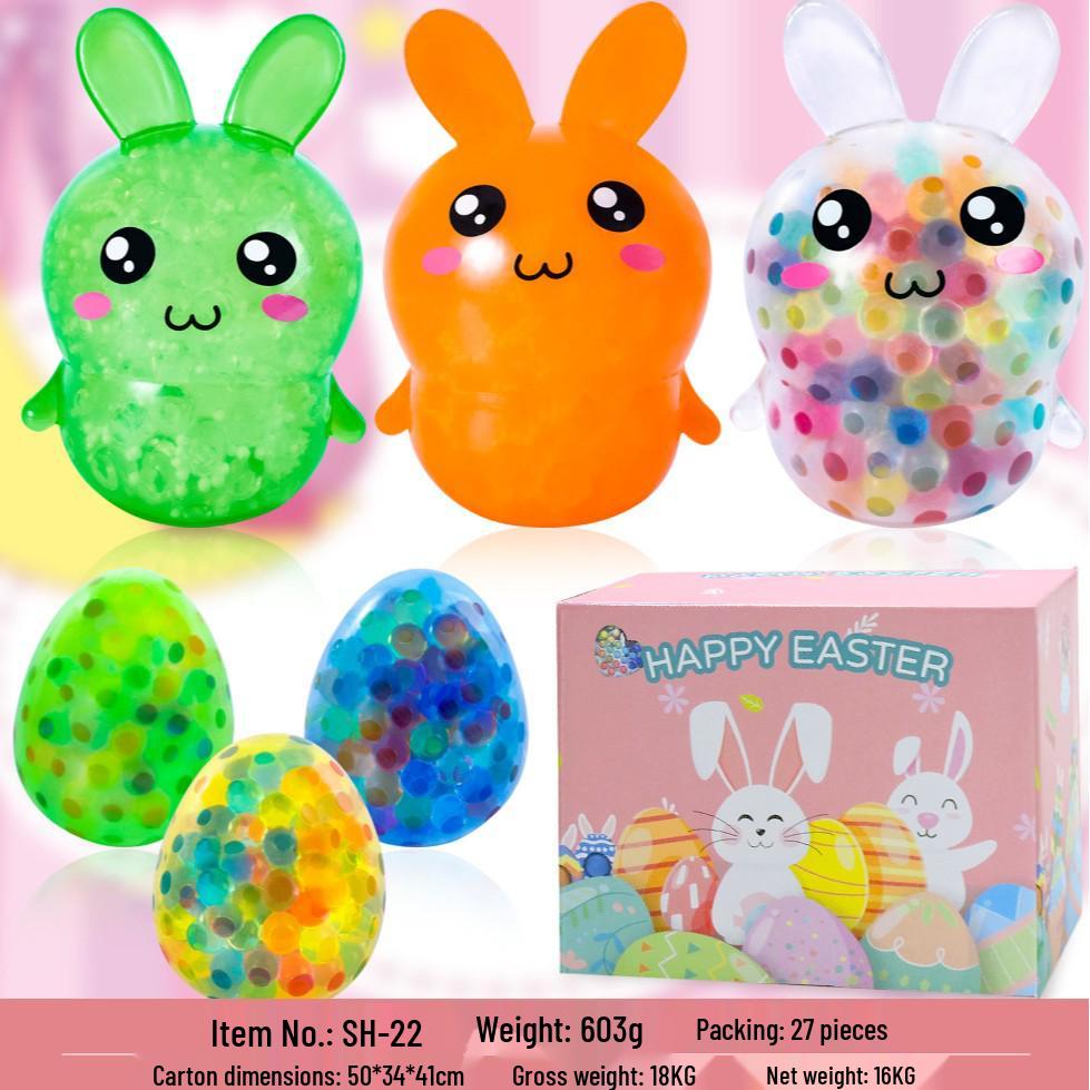 Ostereier Spielzeug - Bedruckte Plastik-Öffnungseier mit DIY-Hasen Gashapon Geschenken