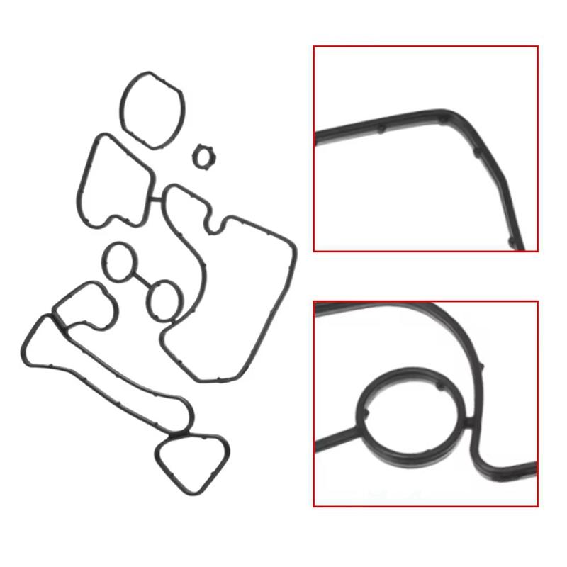 Original 1 Set Engine Oil Cooler Gasket Seal For A6 A7 A8 Q5 Q7 3.0l Tdi V6 Diesel A/t 059117070b 059117070 059117070a
