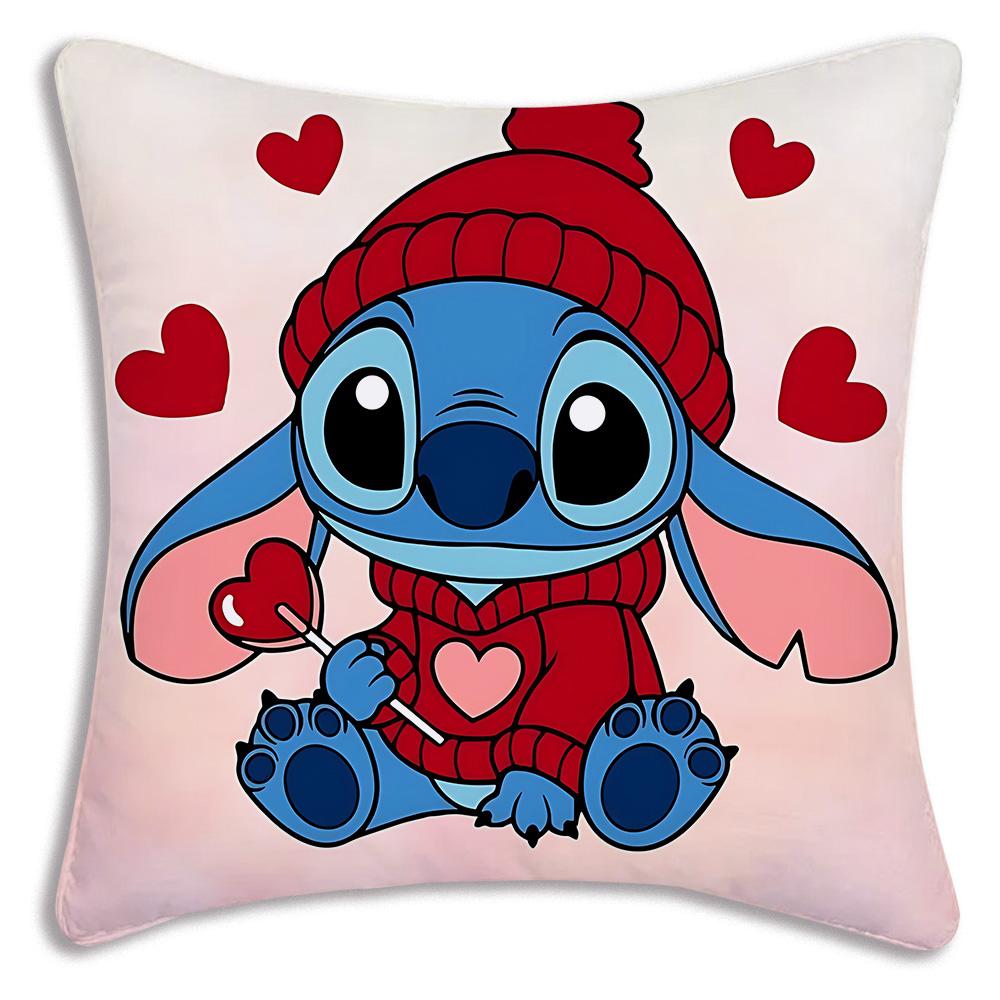 Hot Cartoon Anime S-Stitchs Pillow Covers Cartoon Sofa Decorative Home Double-Sided Printing Short Plush Cute Cushion Cover
