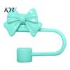 Decorative Straw Toppers Cute Bow Cover for 10mm Straws, Silicone Dustproof Tip Covers Cap, Reusable Topper Coffee Cups And Tumblers Dust Proof Plugs