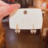 Exquisite S925 Silver Bow Earrings - Korean Micro-Inlaid Design