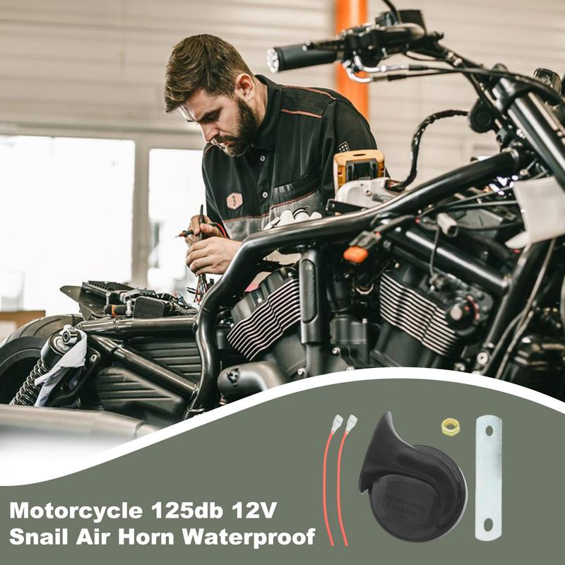 Car Horn Electric Snail Horn 12V Waterproof Motorcycle Snail Horn Car Horns Marine Air Horn Car Accessories For Modification