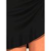 Schwarzer High Waist Raffung Kordelzug Badehosenrock Rüschensaum Asymmetrisch Strand Überwurf Rock