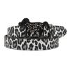 Rhinestone Cute Dog Buckle Belt Leopard Print Series Punk Decoration Women's Belt Yabi Decorative Belt