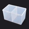 Plastic Box With Two Compartments and Covers Nail Eyelash Makeup Cotton Pads Small Accessories Storage Transparent and Reusable