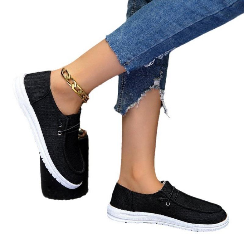 Large size casual single shoes women's spring and autumn new flat-bottomed feet low-top women's single shoes