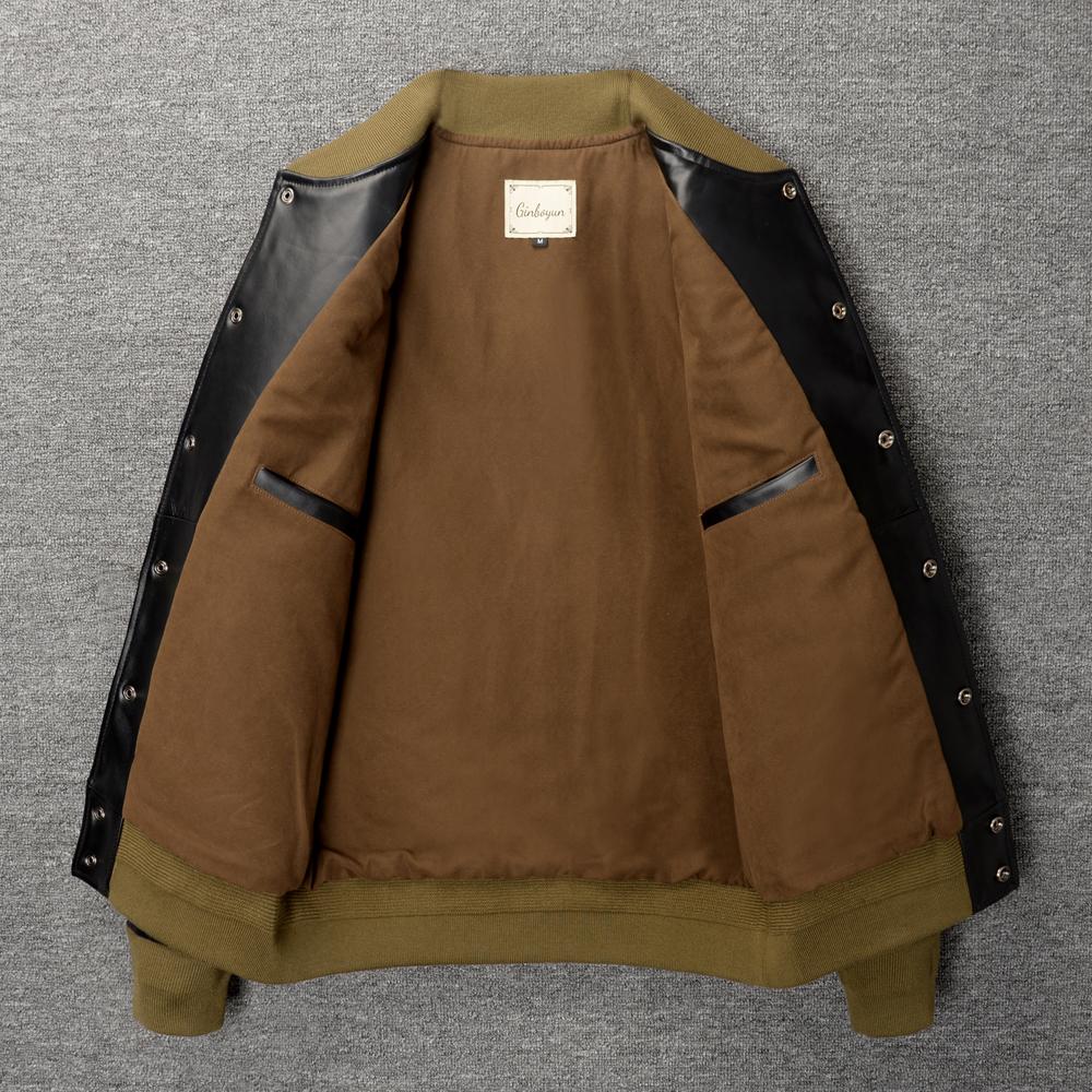 MA1 Flight Suit Cowhide Jacket Genuine Cow Leather Jacket For Men Bomber Coat Spring Autumn