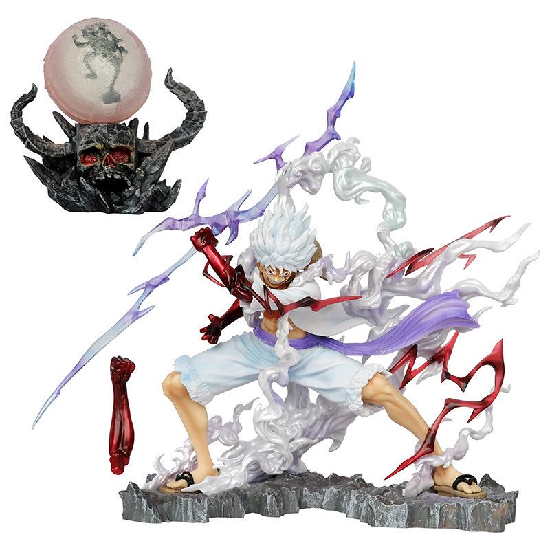 One Piece Luffy & Nika Fifth Gear Sun God Figurine with Bonus Lightning Effect