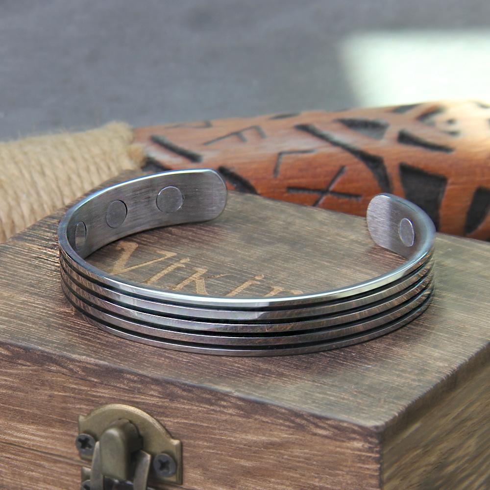 Stainless steel men s handmade Nordic Valknut bracelet Viking as a gift
