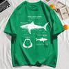Great White Shark Anatomy T-Shirt New Summer Men Street Short Sleeve Hip Hop Punk Style Boy Casual Tops Oversize White Tees