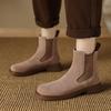2025 Winter/Autumn Chelsea Boots Genuine Leather Shoes for Women Retro Boots Round Toe Ankle Boots British Style Women Shoes