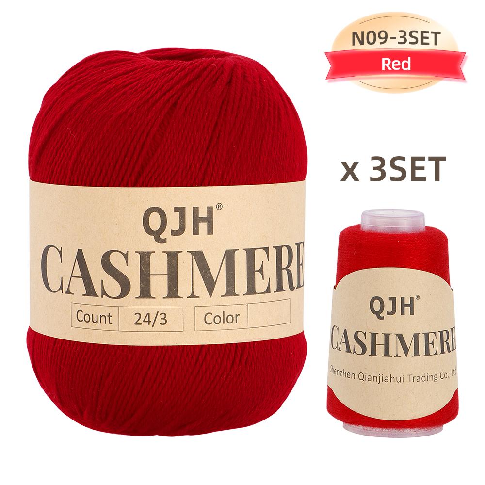 Premium Cashmere Yarn Bundle - Soft, 3 Big & 3 Small Luxurious Knitting & Crochet Yarn Thread for Sweaters, Scarves, Hats, Shawl