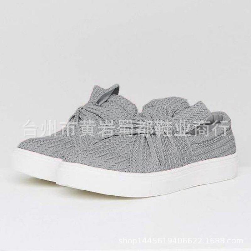 

Женские весенние туфли на плоской подошве и толстой подошве из соломы 43 серый