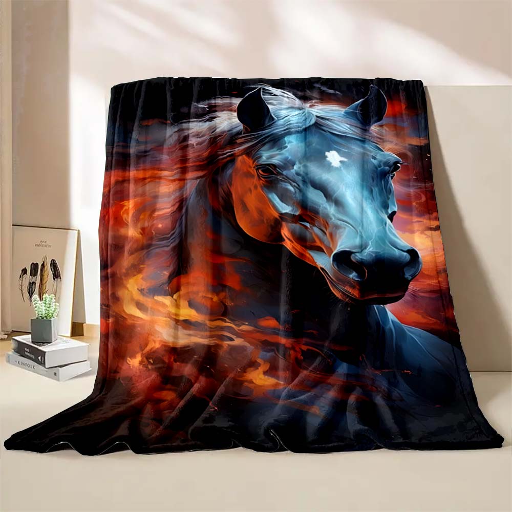 6 Größen Pferdedruck Decke Warm Weich und Bequem Heim Reise Decke Büro Sofa Bettwäsche Abdeckung Decke Geschenk