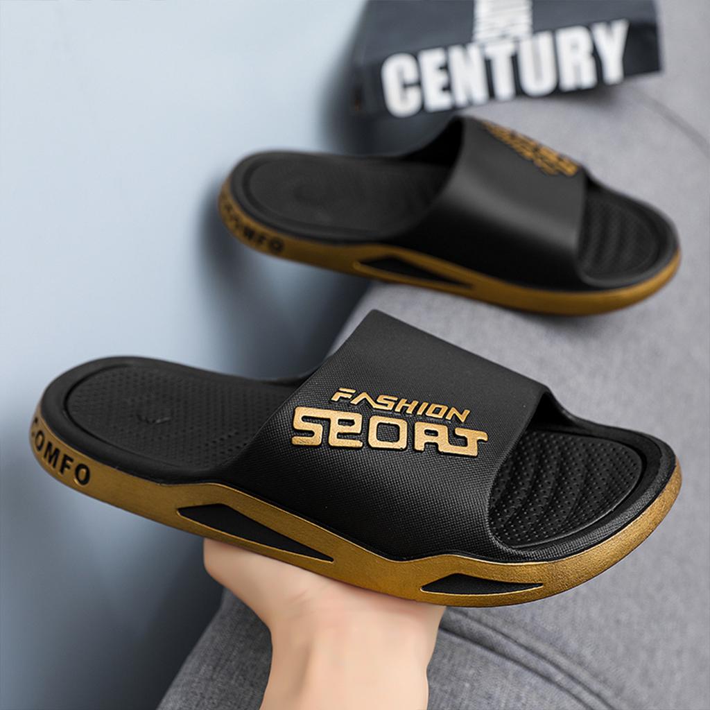 Fashion&Sports Men's Summer Slippers Anti-slip PVC Durable Slipper Outdoor Beach Flip Flops for Men Household Comfortable Shoes
