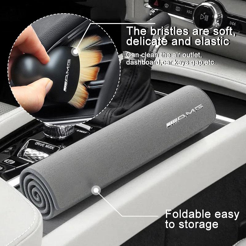 Car Towel Drying Suede Rags Double-sided Cleaning Cloth Car Styling For Mercedes Benz AMG W212 W205 W246 W177 W176 W213 GLC GLE GLS ML Laser Logo Lamp