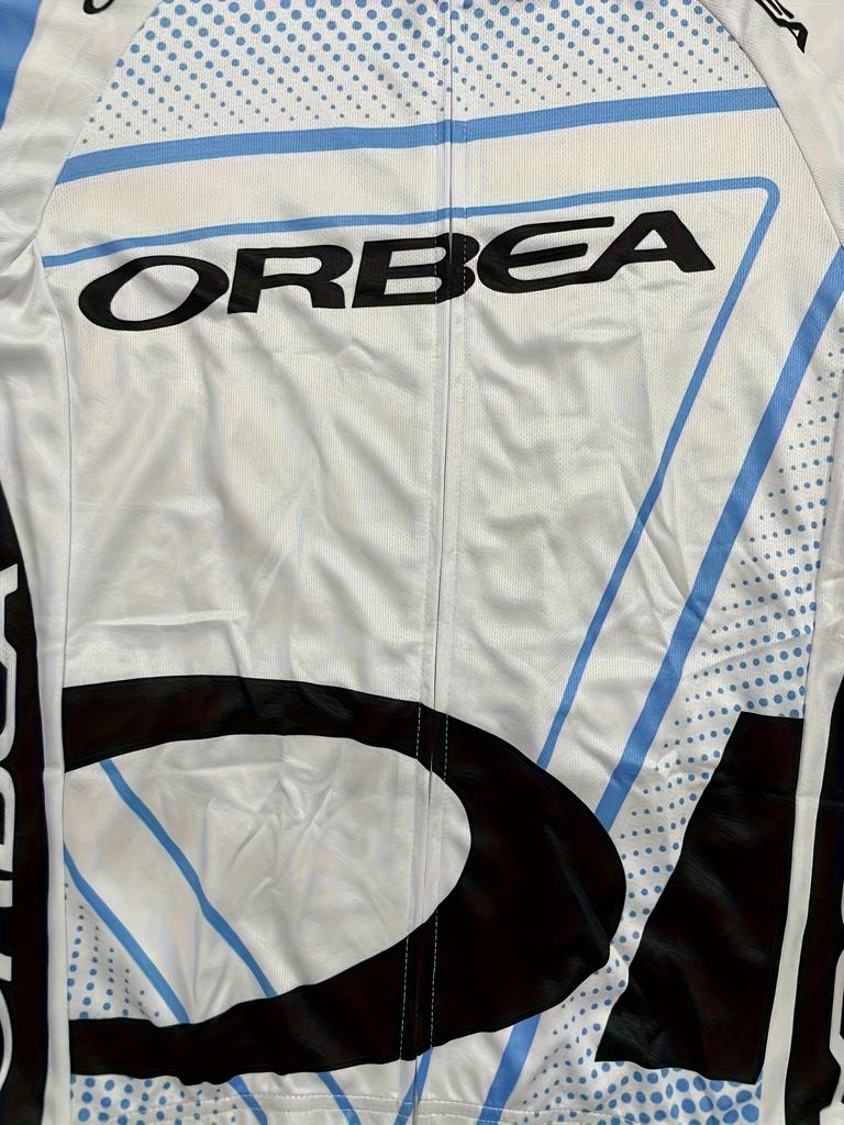 Men's short-sleeved cycling jersey, featuring a round neck and geometric pattern design, suitable for cycling and triathlon sports.