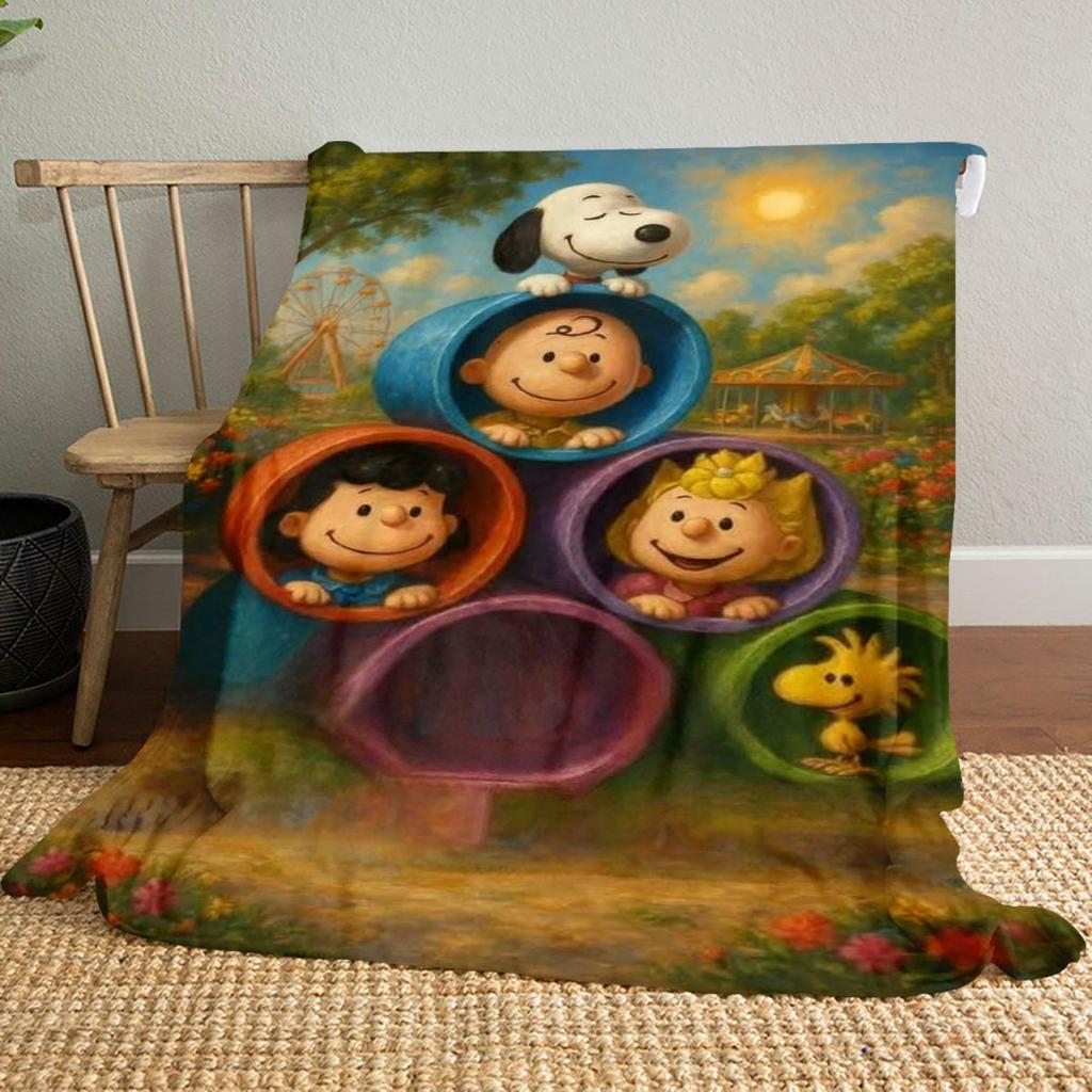 The Snoopy Family Portrait Blanket Is Suitable for Beds and Various Other Occasions, Making It A Perfect Gift for Friends