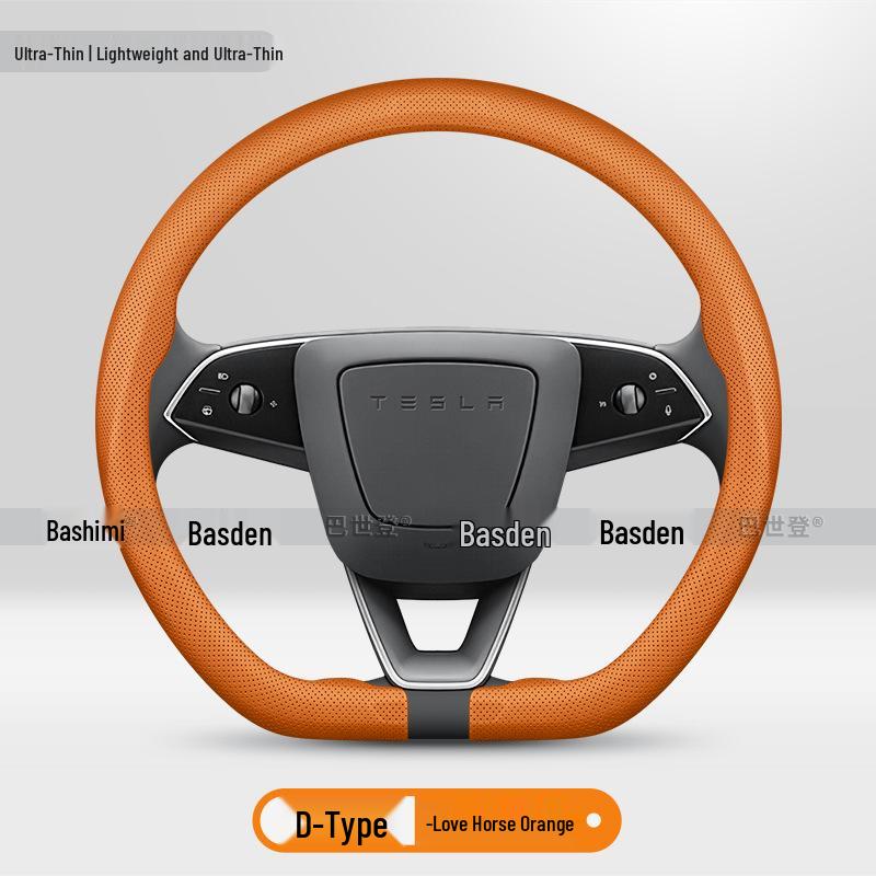 Originele Lederen Stuurwielhoes voor Tesla Model Y, 3, X, S