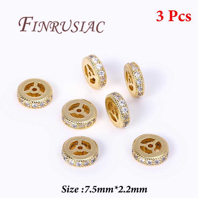18K Gold Plated Metal Beads,Spacer Beads For Bracelets,Separator For Bead,DIY Jewelry Accessories,Necklace Bead Findings